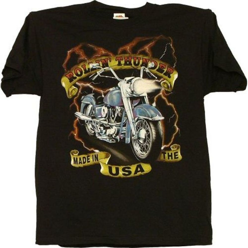 Motorcycle Thunder T-Shirt Black L NWOT
